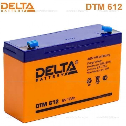 картинка аккумуляторная батарея delta dtm 612 (6v / 12ah) от магазина Tovar-RF.ru