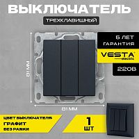 картинка Розетка VESTA-ELECTRIC (FVK010126GRA) Roma ,графит от магазина Tovar-RF.ru