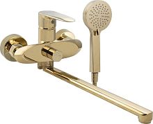 картинка Смеситель для ванны MAGNUS 9370 Смеситель в ванную длинный нос под золото, шаровый, с дивертором на корпусе от магазина Tovar-RF.ru