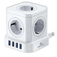 картинка cablexpert сетевой фильтр tower twr-5-u4-w-2 (5р, 10а, 4 х usb, 3.1а, 2м, ур.защиты 4+) белый, коробка от магазина Tovar-RF.ru