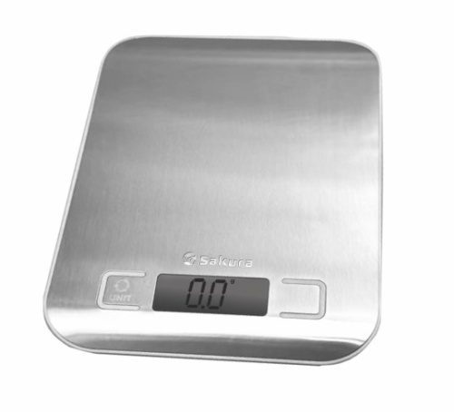 картинка весы кухонные sakura sa-6060sg 5кг элек нерж/серый от магазина Tovar-RF.ru