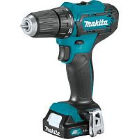 картинка Makita DF333DWYE Дрель ак,{12В,2х1.5Ач Li-ion(слайдер),БЗП-10мм,0-450\1700об\м,30\14Нм,1.1кг,чем,подсв} от магазина Tovar-RF.ru