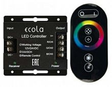 картинка аксессуары для светильников ECOLA RFC24BESB ECOLA LED strip RGB RF controller 24A 288W 12V (576W 24V) с кольцевым сенсорным черным радиопультом от магазина Tovar-RF.ru