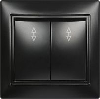 картинка выключатель SMARTBUY (SBE-01b-10-SW2-1-c) Венера, 2-клавишный,черный от магазина Tovar-RF.ru