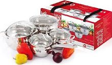 картинка Набор из нержавеющей стали LARA LR02-87 APPLE (2.1л, 2.1л, 3.7л, 6.1л) от магазина Tovar-RF.ru