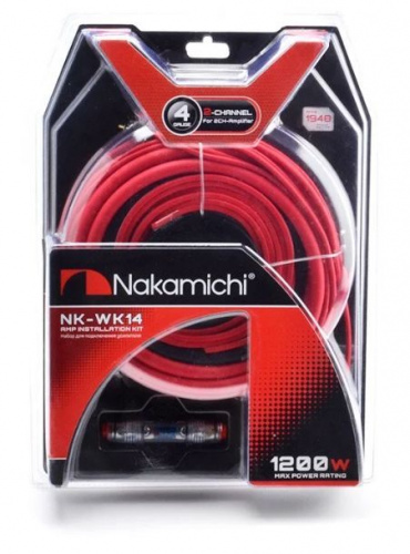 картинка кабель nakamichi nk-wk14 набор проводов для подкл. 2х кан. усилителя 4ga, сса, блистер от магазина Tovar-RF.ru