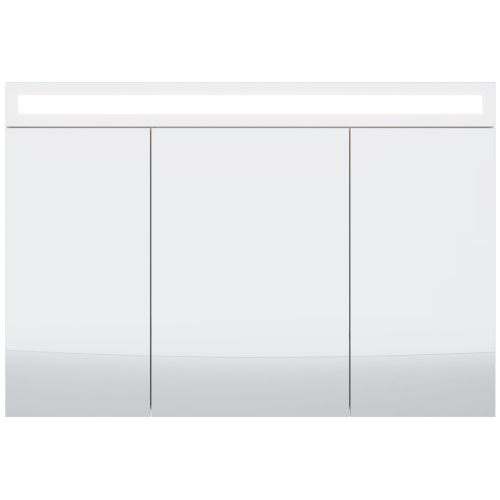 картинка Шкаф зеркальный UNI, 120 см, 3 дверцы, 6 стеклянных полок, с LED-подсветкой и выключателем, белый магазин Tovar-RF.ru являющийся официальным дистрибьютором в России фото 2 картинка Шкаф зеркальный UNI, 120 см, 3 дверцы, 6 стеклянных полок, с LED-подсветкой и выключателем, белый от магазина Tovar-RF.ru фото 2