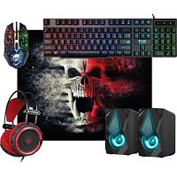 картинка defender игровой набор tor mhp-127 [52127] {мышь+клавиатура+ковер+колонка+гарнитура} от магазина Tovar-RF.ru