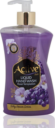 картинка Жидкое мыло ACTIVE Жидкое мыло жемчужное 450 мл. С дозатором. Виноград и цветок (511801638) от магазина Tovar-RF.ru