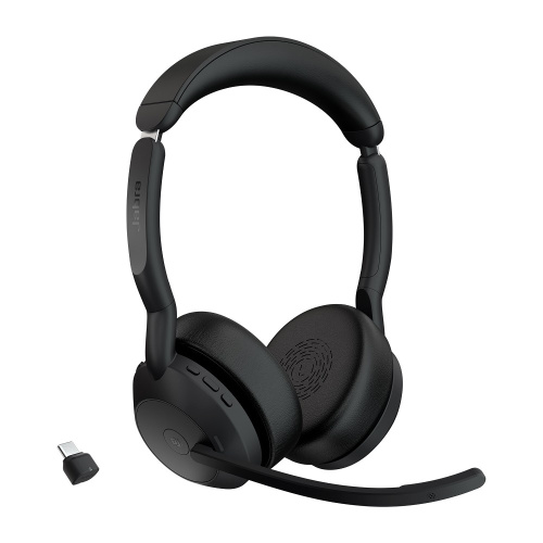 картинка jabra 25599-999-899 наушники с микрофоном jabra evolve2 55, link380c ms stereo черный накладные bt оголовье (25599-999-899) от магазина Tovar-RF.ru