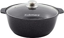 картинка Жаровня KUKMARA жмт528а а/пр литая 5,0л стекл/кр Тёмный мрамор от магазина Tovar-RF.ru