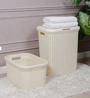 картинка Корзина для белья VIOLET Ротанг 60л слон.кость 186026 от магазина Tovar-RF.ru