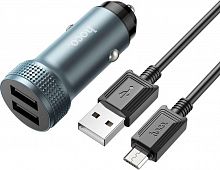 картинка азу hoco (6931474795656) z49 2usb 2.4a для micro usb metal grey от магазина Tovar-RF.ru