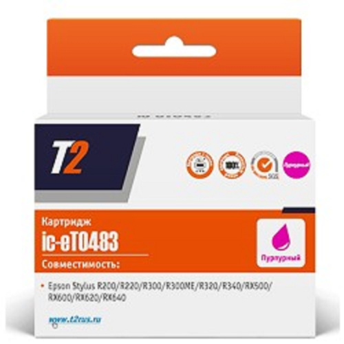 картинка t2 c13t048340 картридж (ic-et0483) для epson stylus photo r200/r300/rx500/rx600, пурпурный, с чипом магазин Tovar-RF.ru являющийся официальным дистрибьютором в России картинка t2 c13t048340 картридж (ic-et0483) для epson stylus photo r200/r300/rx500/rx600, пурпурный, с чипом от магазина Tovar-RF.ru