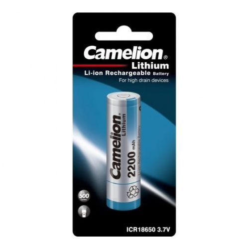 картинка Camelion  ICR18650  2200 mah (ICR18650F-22BP1, аккумулятор, 3.7 V, Li-Ion/ LiCoO2) от магазина Tovar-RF.ru