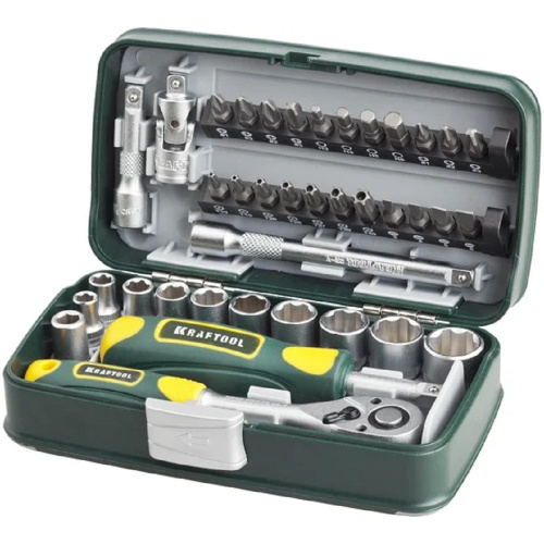картинка KRAFTOOL Набор "INDUSTRIE": Слесарно-монтажный инструмент, компактный, 1/4", 38 предм [27970-H38] от магазина Tovar-RF.ru