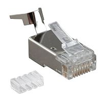 картинка коннектор hyperline (plug-8p8c-uv-c6-tw-sh-10) ftp кат.6 rj45 прозрачный (упак.:10шт) от магазина Tovar-RF.ru