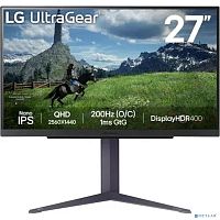 картинка lcd lg 27" 27gs85q-b ultragear черный {ips 2560x1440 200hz 1ms 400cd 1000:1 178/178 10bit(8bit+frc) 2xhdmi displayport usb has pivot}[27gs85q-b.aruz] от магазина Tovar-RF.ru