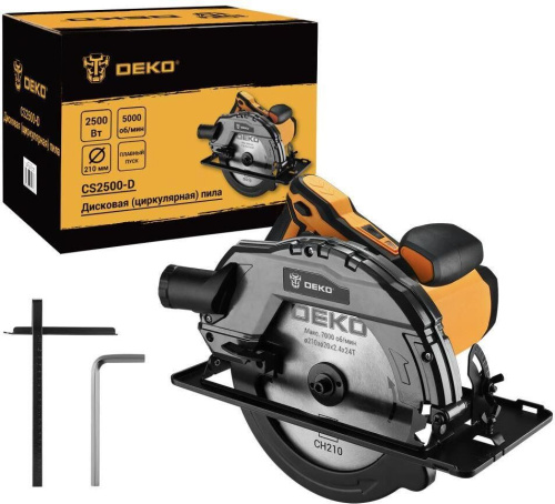 картинка Дисковая пила DEKO CS2500-D, 2500Вт, 210мм диск 083-1102 DEKO CS2500-D, 2500Вт, 210мм диск 083-1102 от магазина Tovar-RF.ru