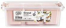 картинка Система хранения вещей HOBBY LIFE HL021065P Контейнер для хранения GRAND розовый 3 секции 11.3x27.3x9см высокий от магазина Tovar-RF.ru