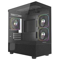 картинка powercase корпус vision micro m2 argb, tempered glass, 3x 120mm argb pwm fan, чёрный, matx  (cvmbm2-a3) от магазина Tovar-RF.ru