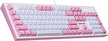 картинка клавиатура redragon (70821) hades бело-розовая, тихая, 104 кн. от магазина Tovar-RF.ru