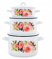 картинка Набор посуды ЭСТЕТ ЭТ-71612 Набор посуды "Розы и кофе" цилиндрический 1,45 л+2,9 л+4,3 л 6 пр (49103) от магазина Tovar-RF.ru