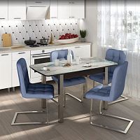 картинка Стол обеденный раскладной БИТЕЛ ФЛОРИДА (нога милан) СМ-7 ВЕНГЕ/ВЕНГЕ/Хром БИТЕЛ ФЛОРИДА (нога милан) СМ-7 ВЕНГЕ/ВЕНГЕ/Хром от магазина Tovar-RF.ru