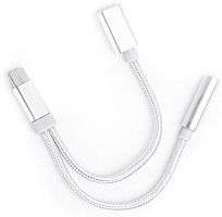 картинка атом (31043) usb type-c-3,5 jack/usb type-c, серебряный от магазина Tovar-RF.ru