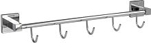 картинка GFMARK 84206 Вешалка с пятью крючками прямая, на квадратном основании, цвет ХРОМ от магазина Tovar-RF.ru