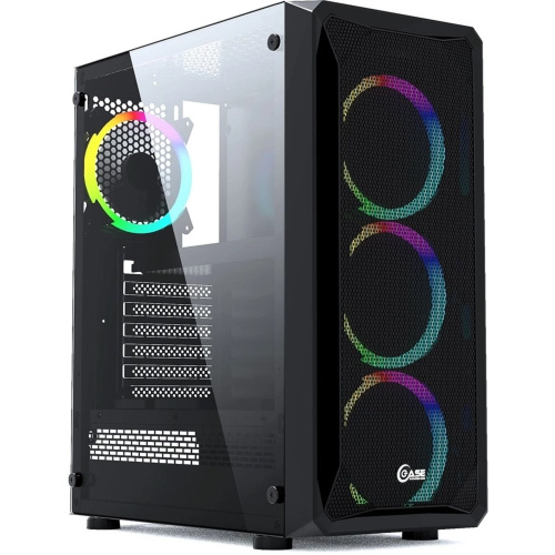 картинка Powercase CMIZB-L4 Корпус Mistral Z4 Mesh LED, Tempered Glass, 4x 120mm 5-color fan, чёрный, ATX  (CMIZB-L4) от магазина Tovar-RF.ru