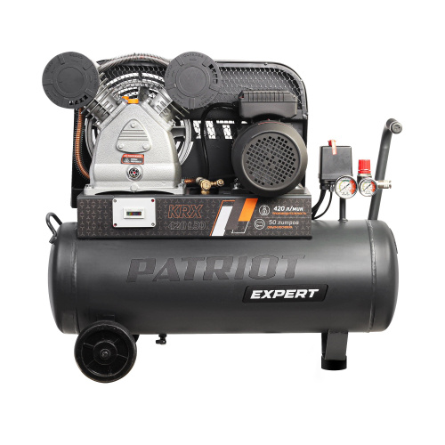 картинка компрессор patriot krx 420 l50 [545302310] { поршневой, ременной, масляный, 420 л/мин, 50 л, 10 бар, 2.2 квт, 230 в } от магазина Tovar-RF.ru
