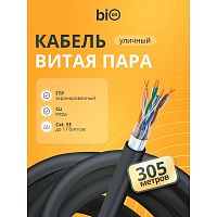картинка кабель витая пара bion bcl-f5480-381 f/utp, кат.5e, 4x2x0,48 мм awg 24, медь, одножильный, pe, для внешней прокладки, 305м, черный от магазина Tovar-RF.ru