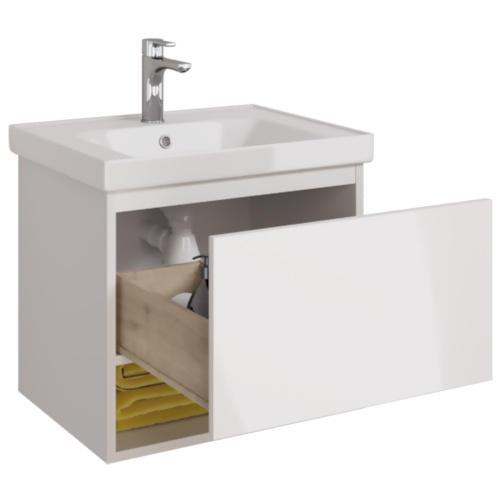 картинка Тумба PERFECTO, 60 см, подвесная, 1 ящик, push-to-open, белый глянец от магазина Tovar-RF.ru фото 11
