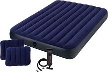 картинка матрас надувной intex матрас надувной classic downy airbed 152x203x25 см (ручной насос+2 подушки) . арт. 64765от магазина Tovar-RF.ru