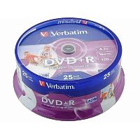 картинка verbatim диски dvd+r  4.7gb 16х, 25 шт, cake box (43500) от магазина Tovar-RF.ru
