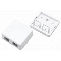 картинка hyperline sbb3-2-wh корпус настенной розетки для установки 2-х вставок типа keystone jack, белый от магазина Tovar-RF.ru