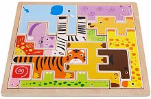 картинка игрушка рыжий кот головоломка "веселые животные" 13 деталей 22.5*22.5*0.8см в коробке ид-8676 155420 от магазина Tovar-RF.ru