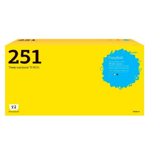 картинка t2 ce251a картридж для hp clj cp3525n/cm3530 (7000 стр.) голубой, с чипом от магазина Tovar-RF.ru