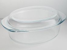 картинка Форма для запекания ЗАБАВА РК-510 Овальная кастрюля с крышкой из термостойкого стекла 3,7л от магазина Tovar-RF.ru