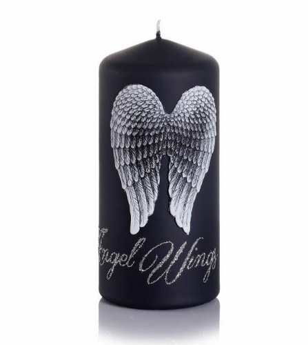 картинка Свеча BARTEK колонна 50*100 цв.черн+серебро (ANGEL WINGS) в корб.12шт 32376 от магазина Tovar-RF.ru