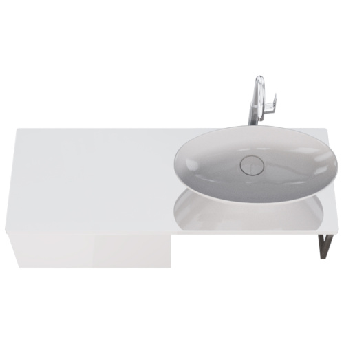 картинка Ящик BOX, 60 см, подвесной, для стеклянной столешницы LINE, 1 ящик, push-to-open, белый глянец от магазина Tovar-RF.ru фото 3
