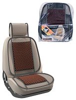 картинка накидка на сиденье nova bright-fusion массажная, сетчатая, с подголовником (деревянные вставки, темная) (131х51см) 46861 от магазина Tovar-RF.ru