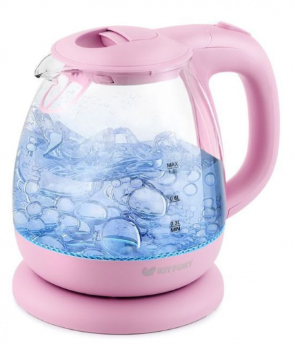 картинка чайник kitfort кт-653-2 розовый (пластик/стекло) от магазина Tovar-RF.ru
