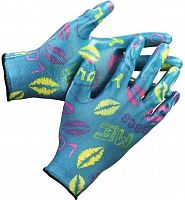картинка Садовые перчатки GRINDA L-XL, синие, прозрачное нитриловое покрытие, садовые перчатки (11296-XL) от магазина Tovar-RF.ru
