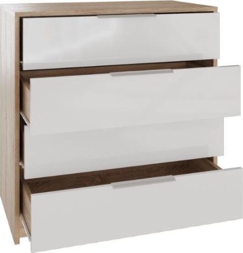 картинка Комод МЕБЕЛЬ-КОМПЛЕКС Нордик Комод с 4-мя ящиками Дуб сонома/Белая Аляска МЕБЕЛЬ-КОМПЛЕКС Нордик Комод с 4-мя ящиками Дуб сонома/Белая Аляска от магазина Tovar-RF.ru