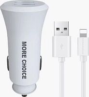 картинка азу more choice (4627151192093) ac23i 2usb 2.4a для 8-pin white от магазина Tovar-RF.ru