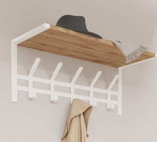 картинка Вешалка настенная ЗМИ Торонто 21Д с полкой белая ВСПТ21Д Б ЗМИ Торонто 21Д с полкой белая ВСПТ21Д Б от магазина Tovar-RF.ru