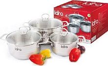 картинка Набор из нержавеющей стали LARA LR02-81 Standart (2.0л.; 4.0л.; 5.2л.) от магазина Tovar-RF.ru