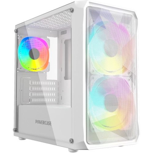 картинка Powercase Mistral Micro A3W ARGB, Tempered Glass, 2x 140mm ARGB PWM+1x 120mm ARGB PWM, белый, mATX  (CMMAW-A3) от магазина Tovar-RF.ru
